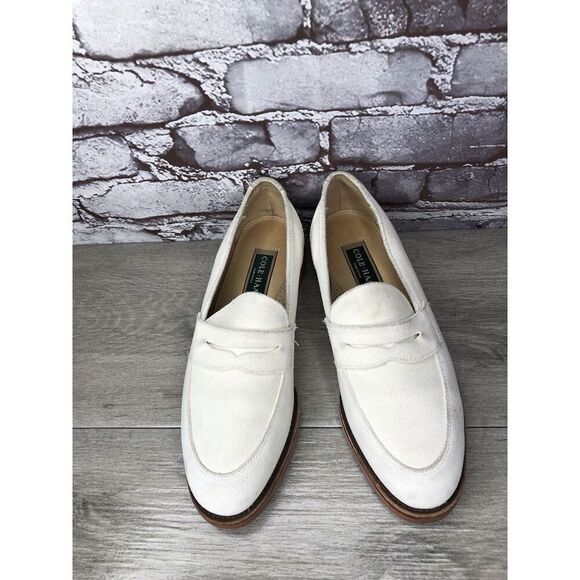 Cole Haan White Suede Leather Penny Loafers Casual Shoes Women’s Sz 8.5B US/39EU - Picture 16 of 16